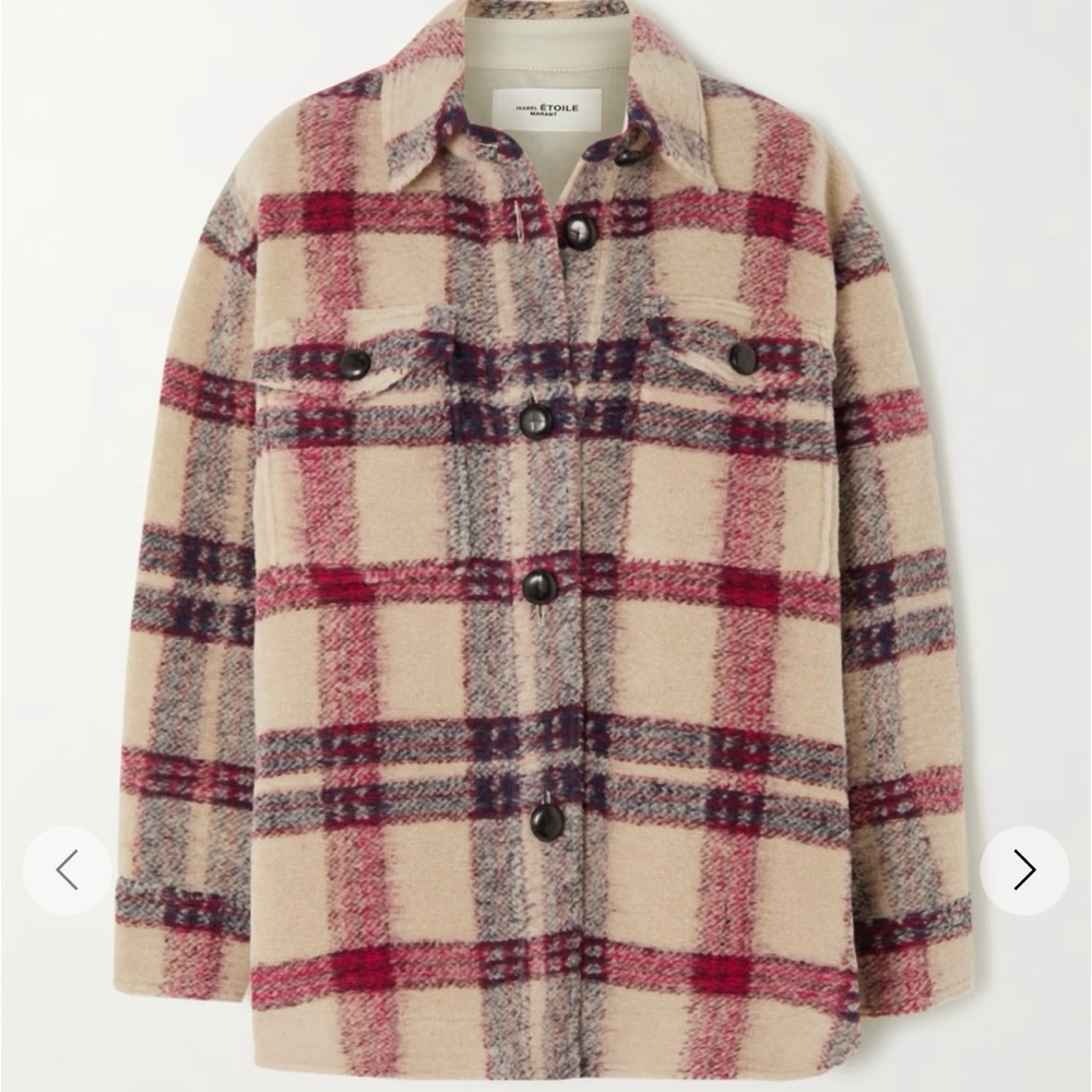 Isabel Marant Etoile Harveli oversized checked wool-blend jacket SZ 34 XS